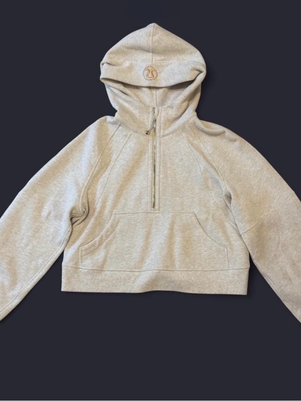 lululemon athletica Light Gray Half-Zip Hoodie Sweater
